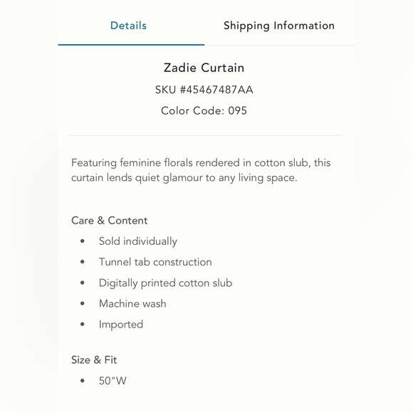 Set of Anthropologie curtains - Zadie - Picture 7 of 7